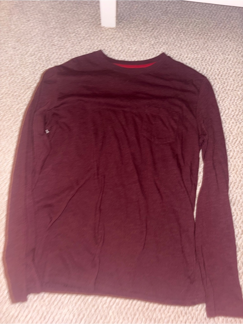 wonder nation Men's Long-Sleeve Crewneck Shirt - Burgundy